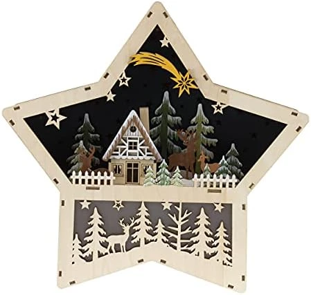 Clever Creations Wooden Star Shaped Nativity Scene Christmas Ornament, Festive LED Holiday Décor For Shelves And Tables, Joy 12 Clever Creations Wooden Star Shaped Nativity Scene Christmas Ornament, Festive LED Holiday Décor For Shelves And Tables, Joy - Image 12