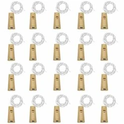 20 Pack 10 LED Wine Bottle Cork Lights, Fairy Mini String Lights Copper Wire, Battery Operated Starry Lights For DIY, Christmas, Halloween, Wedding, Party, Indoor&Outdoor (20 Pack, Cool White)