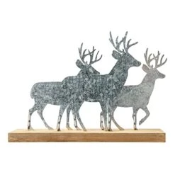 Glitzhome Christmas Table Decorations 12.81 Inches Metal Christmas Reindeer Decor Galvanized Deer Decoration For Home Country Christmas Decor Rustic Xmas Desk Decoration -Department 56 Shop 41R7nFfJN5L