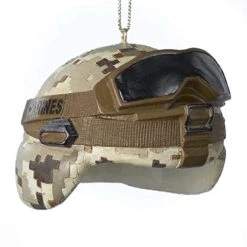 Kurt Adler U.S. Marine Corps Combat Helmet Christmas Ornament -Department 56 Shop 41RED7Sca0L