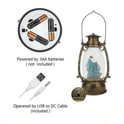 Evelyne GMT-10316-M Jesus Christ Nativity Christmas Snow Globes Musical - Battery Or USB Operated LED Lighted Swirling Glitter Water Lantern - Christmas Decorations For The Home -Department 56 Shop 41RHf4kqCGL