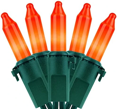 YULETIME Orange String Lights With Green Wire, 66 Feet 200 Count UL Certified Christmas Light, Pack Of 2 Sets 33 Ft 100 Opaque Mini Light Set For Halloween Thanksgiving Holidays (Orange) 13 YULETIME Orange String Lights With Green Wire, 66 Feet 200 Count UL Certified Christmas Light, Pack Of 2 Sets 33 Ft 100 Opaque Mini Light Set For Halloween Thanksgiving Holidays (Orange) - Image 13