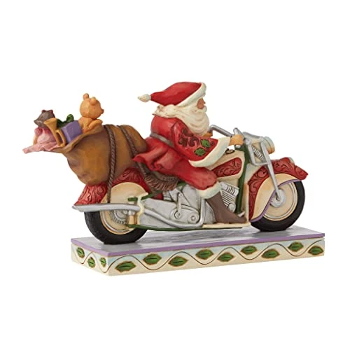 Enesco Jim Shore Heartwood Creek Santa Riding Motorcycle Figurine, 5.51 Inch, Multicolor 2 Enesco Jim Shore Heartwood Creek Santa Riding Motorcycle Figurine, 5.51 Inch, Multicolor - Image 2