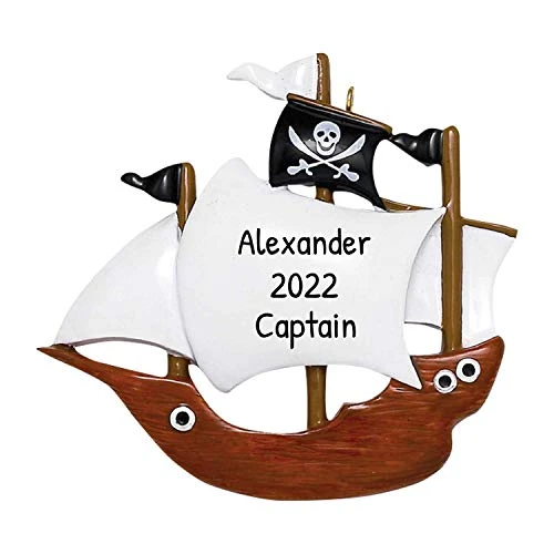 Personalized Pirate Ornaments For Christmas Tree - Pirate Christmas Ornaments, Pirate Decor, Pirates Of The Caribbean Ornament, Pirate Party Supplies - Caravel Ship - Free Customization 1 Personalized Pirate Ornaments For Christmas Tree - Pirate Christmas Ornaments, Pirate Decor, Pirates Of The Caribbean Ornament, Pirate Party Supplies - Caravel Ship - Free Customization