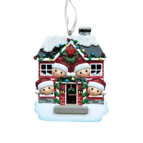 2023 Personalized Ornament House Of Family Of 4 Christmas Tree Ornament Artisanal Customized Decoration Family Ornament - Free Personalization 1 2023 Personalized Ornament House Of Family Of 4 Christmas Tree Ornament Artisanal Customized Decoration Family Ornament - Free Personalization