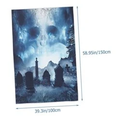 Yardwe 2pcs Skull Hanging Door Curtain Halloween Outdoor Decorations Outdoor Sign Wall Hooks Decorative Hanging Banner Ornament Porch Sign For Halloween Front Door Porch Cover Indoor 3d -Department 56 Shop 41RqaoCKUvL