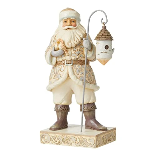 Enesco Jim Shore Heartwood Creek White Woodland Santa With Birch Birdhouse Figurine, 10 Inch, Multicolor 2 Enesco Jim Shore Heartwood Creek White Woodland Santa With Birch Birdhouse Figurine, 10 Inch, Multicolor - Image 2