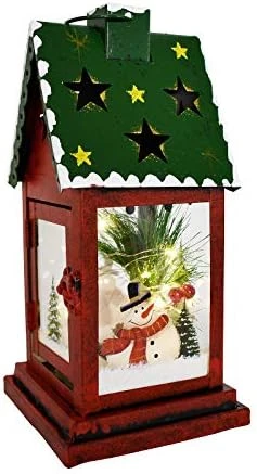 Decorative Christmas Lantern Hanging LED Lantern Decor, Rustic Metal Holiday Lantern Table Top Lantern Battery Operated Indoor Outdoor Hanging Lantern Table Centerpiece (10X4.6X4.6in, Red) 9 Decorative Christmas Lantern Hanging LED Lantern Decor, Rustic Metal Holiday Lantern Table Top Lantern Battery Operated Indoor Outdoor Hanging Lantern Table Centerpiece (10X4.6X4.6in, Red) - Image 9