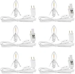 10Pcs Blow Mold Light Kit Replacement With LED Bulb Village Lights, 6FT Blow Mold Cord With Turn ON Off Switch And 2 Spare Fuses For Halloween Christmas Village House Craft Decorations And Salt Lamp -Department 56 Shop 41RxhlDqp8L. AC