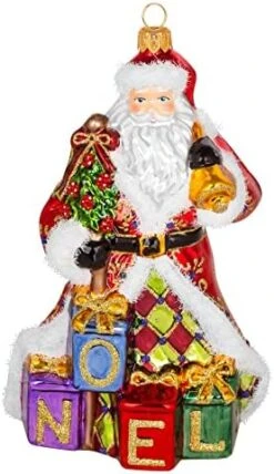 Miss Christmas 2023 Collection Festive Santa 7.5-Inch Blown Glass Christmas Tree Ornament (Classic Santa With Gifts) -Department 56 Shop 41S7fSeyifL. AC