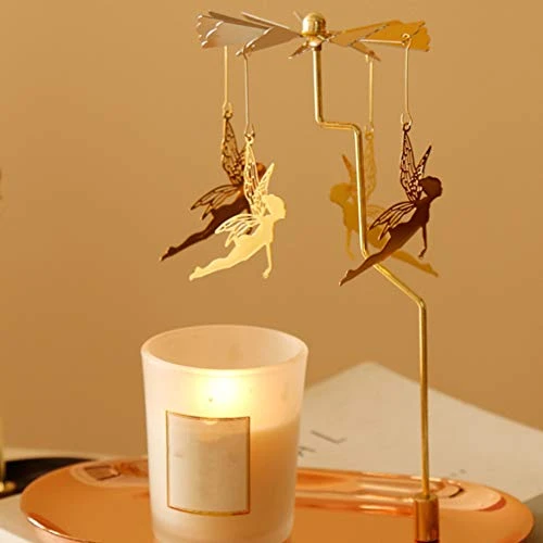 Minkissy Wedding Table Decor Wedding Table Decor 1 Set Christmas Candle Holder, Metal Rotating Candle Holder Without Candle For Home Christmas Decoration (Golden) Carousel Candle Holder 3 Minkissy Wedding Table Decor Wedding Table Decor 1 Set Christmas Candle Holder, Metal Rotating Candle Holder Without Candle For Home Christmas Decoration (Golden) Carousel Candle Holder - Image 3
