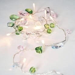 YOLIGHT Bohemia String Lights Battery Operated Acrylic Crystal Fairy Lights, 10ft 30 LED Pastel Jewels Light Garland With Remote Timer For Bedroom Wedding Party Christmas Fireplace Easter Decoration -Department 56 Shop 41SldKXJcbL
