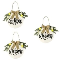 NOLITOY 3 Pcs Door Floral Vintage Hangers Decoration Style Home Outdoor Birthday Ribbon Decor Room Sign Housewarming Shop Lovely Spring Board Party Flower Wedding Cm Cafe Farmhouse Hanger
