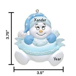 Baby's First Christmas Ornament 2022 – Polyresin Blue Snow Baby Ornaments For Christmas Tree – Baby Boy First Christmas Ornament – Personalized Baby Gifts For Newborn Boys -Department 56 Shop 41SvpH4s3HL
