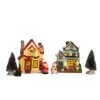 QPURP Christmas Village House,Lighted Christmas Village Houses Set,Resin Christmas House Indoor Decorations,Village Collectable Figurine For Christmas Holiday Decor 7 PCS -Department 56 Shop 41T0gydEJsL