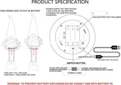 Christmas Lights Gnome Decorations For Valentine With Music Funciton, 2022 Ornaments Handmade Xmas Standing Figurine With Grey Snow Hat, 24 Inch Red Swedish Tomte Santa Holiday Elf Indoor Decor Gifts -Department 56 Shop 41TUAZ58ztL