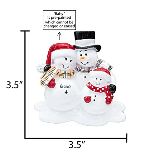 UniqXmas Personalized Pregnant Soon To Be Family Of 4 Christmas Ornament 2023 | We Are Expecting, Baby On The Way, 2nd Pregnancy Announcement | Bump’s First Xmas Keepsake Snowmen | Custom Name & Year 3 UniqXmas Personalized Pregnant Soon To Be Family Of 4 Christmas Ornament 2023 | We Are Expecting, Baby On The Way, 2nd Pregnancy Announcement | Bump’s First Xmas Keepsake Snowmen | Custom Name & Year - Image 3