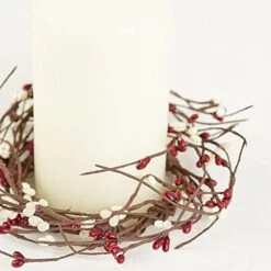 Artificial Red Pip Berry Candle Rings – Pack Of 6 Red Christmas Berry Farmhouse Home Decor For Centerpiece Decorations And Small Wreaths (Size: 7" Diam) -Department 56 Shop 41Tz6Kg3alL. AC
