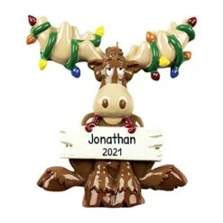 Personalized Reindeer Christmas Ornaments - Moose Christmas Ornaments, Antler Christmas Ornaments, Rudolph Christmas Ornaments, Christmas Reindeer Decor - Tangled Moose - Free Customization