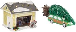 Department 56 Snow Village National Lampoon Christmas Vacation The Griswold Holiday Garage Lit Building & National Lampoon Christmas Vacation The Griswold Family Tree Accessory Figurine -Department 56 Shop 41UPW8nrw0L. AC