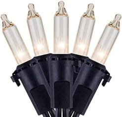 YULETIME Orange String Lights With Black Wire, 66 Feet 200 Count UL Certified Christmas Light, Pack Of 2 Sets 33 Ft 100 Amber Mini Light Set For Halloween Thanksgiving Holidays (Orange) -Department 56 Shop 41UzuiBD6aS. AC