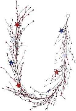 DIYFLORU 4th Of July Patriotic Garland 5 FT Pip Berry Garland Decorations Red White Blue Independence Memorial Day Garland For Indoor Outdoor Front Door Window Decorations (Metal Star) 9 DIYFLORU 4th Of July Patriotic Garland 5 FT Pip Berry Garland Decorations Red White Blue Independence Memorial Day Garland For Indoor Outdoor Front Door Window Decorations (Metal Star) -Department 56 Shop 41V2DSDo3RL. AC