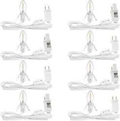 10Pcs Blow Mold Light Kit Replacement With LED Bulb Village Lights, 6FT Blow Mold Cord With Turn ON Off Switch And 2 Spare Fuses For Halloween Christmas Village House Craft Decorations And Salt Lamp -Department 56 Shop 41VQyYmJhAL. AC