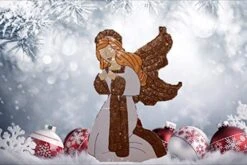 ProductWorks 28" Christmas Angel Hammered Metal Christmas Decoration