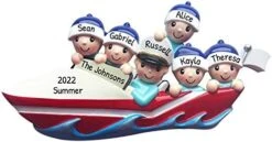Personalized Family Ornament 2022 - Family Of 6 Christmas Ornament 2022 - Boat Ornament Family Of 6 Boat Christmas Ornament Boat Ornaments For Christmas Tree - Free Customization -Department 56 Shop 41VeV8sjoQL. AC