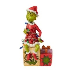 Enesco Jim Shore Dr. Seuss The Grinch Sitting On Presents Lit Figurine, 7.48 Inch, Multicolor -Department 56 Shop 41Vzs6hCziL