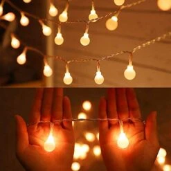 18 Colors Globe Room Lights, 16.5ft 50LED String Lights Bedroom USB Plug In, Indoor String Lights Hanging For Classroom Decor Christmas Easter Camping Dorm Tapestry Birthday Garden Patio Party Pastel -Department 56 Shop 41W5owTsSBL