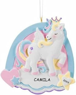 Personalized Unicorn Kids Christmas Ornament (Whimsical) -Department 56 Shop 41WeJCFeUOL. AC 1