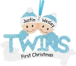 Personalized Babys First Christmas Ornament 2022 - My First Christmas Ornament 2022 - Alphabet Blocks Twin Babies First Christmas Ornament, 1st Christmas Baby Ornament 2022 - Free Customization -Department 56 Shop 41X8Bfz979L. AC