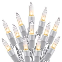 75 Feet Clear Christmas Lights - 300 Count Incandescent Bulb Mini String Lights UL Listed For Indoor Christmas Tree Garland Birthday Wedding Party Festival Decoration, White Wire