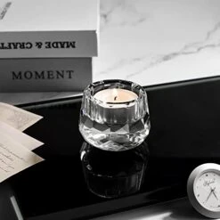 Donoucls Crystal Votive Tealight Holders Home Decorations For Christmas Wedding Table 2.5" Diameter X 1.8" High Set Of 2 -Department 56 Shop 41XTMXP6J1L