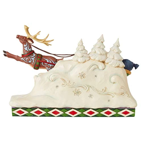 Enesco Jim Shore Heartwood Creek Here Comes Santa Sleigh With Reindeer Figurine, 7-Inch Height, Multicolor 3 Enesco Jim Shore Heartwood Creek Here Comes Santa Sleigh With Reindeer Figurine, 7-Inch Height, Multicolor - Image 3