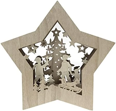 Clever Creations Wooden Star Shaped Nativity Scene Christmas Ornament, Festive LED Holiday Décor For Shelves And Tables, Joy 11 Clever Creations Wooden Star Shaped Nativity Scene Christmas Ornament, Festive LED Holiday Décor For Shelves And Tables, Joy - Image 11