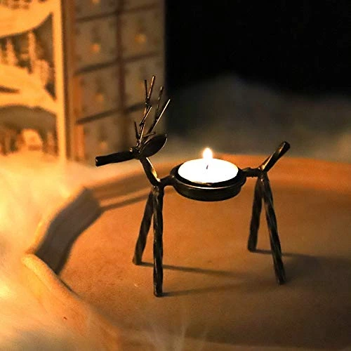 MorTime 8 Pack Christmas Reindeer Tealight Candle Holders, Bronze Finished Metal Tea Light Candleholders, Xmas Deer Holders Set For Table Kitchen Christmas Decorations 5 MorTime 8 Pack Christmas Reindeer Tealight Candle Holders, Bronze Finished Metal Tea Light Candleholders, Xmas Deer Holders Set For Table Kitchen Christmas Decorations - Image 5