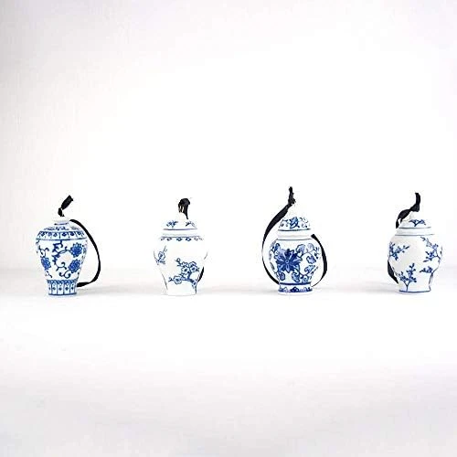 Bandwagon Mini Ginger Jar Ornaments, Set Of 4 Porcelain Hanging Ornaments, Christmas 4 Bandwagon Mini Ginger Jar Ornaments, Set Of 4 Porcelain Hanging Ornaments, Christmas - Image 4