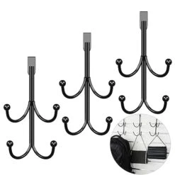 Frogued Wind-Resistant Wreath Hook Metal Double Layer Easy Installation For Hanging Christmas Wreaths Clothes More No Door Damage Multi-Purpose Hanger Black 3pcs -Department 56 Shop 41ZEPKfjYHL