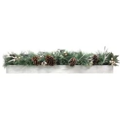 Fraser Hill Farm 42" Christmas Holiday 5 Candle Holder Centerpiece With Greenery, Pinecones, And Antlers