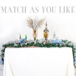 Silver Berry Garland Christmas Decoration -7.8ft Artificial Red Berry Garland With Bendable Stems For Holiday Fireplace Stairs Table Decorations -Department 56 Shop 41ZXLXyeuBL