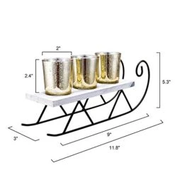 Gorgeous Home Christmas Sled Candlestick Decorative Votive Candle Holders Mercury Glass Tealight Candle Holder For Home Decor (Gold) 10 Gorgeous Home Christmas Sled Candlestick Decorative Votive Candle Holders Mercury Glass Tealight Candle Holder For Home Decor (Gold) -Department 56 Shop 41ZiAwiOURL