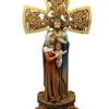 Beautiful Christmas 14" H Tabletop Nativity Cross. One Piece Nativity Advent Wreath Countdown To Christmas Set With Figures Of The Holy Family. Candle Holder (Candles Not Included) -Department 56 Shop 41aZxspnNFL