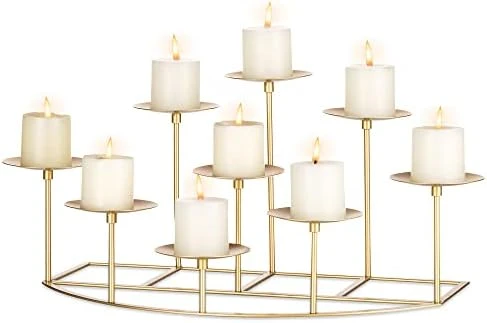 Sziqiqi Candelabra Candle Holders For Pillar Candle Fireplace Matte Black Pillar Candle Holder With 9 Candle Stands Metal Candleholders For Christmas Halloween Mantel Floor Table Centerpiece 7 Sziqiqi Candelabra Candle Holders For Pillar Candle Fireplace Matte Black Pillar Candle Holder With 9 Candle Stands Metal Candleholders For Christmas Halloween Mantel Floor Table Centerpiece - Image 7