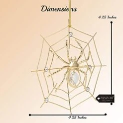 Matashi 24K Gold Plated Crystal Studded Lucky Spider Hanging Ornaments For Christmas Tree Spider Miracle Traditions, Decor - With Story Of The Tradition Of Tinsel Legend Spider On Web Ornament 8 Matashi 24K Gold Plated Crystal Studded Lucky Spider Hanging Ornaments For Christmas Tree Spider Miracle Traditions, Decor - With Story Of The Tradition Of Tinsel Legend Spider On Web Ornament -Department 56 Shop 41attiiqMoL