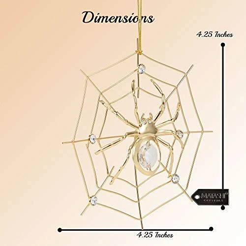 Matashi 24K Gold Plated Crystal Studded Lucky Spider Hanging Ornaments For Christmas Tree Spider Miracle Traditions, Decor - With Story Of The Tradition Of Tinsel Legend Spider On Web Ornament 4 Matashi 24K Gold Plated Crystal Studded Lucky Spider Hanging Ornaments For Christmas Tree Spider Miracle Traditions, Decor - With Story Of The Tradition Of Tinsel Legend Spider On Web Ornament - Image 4