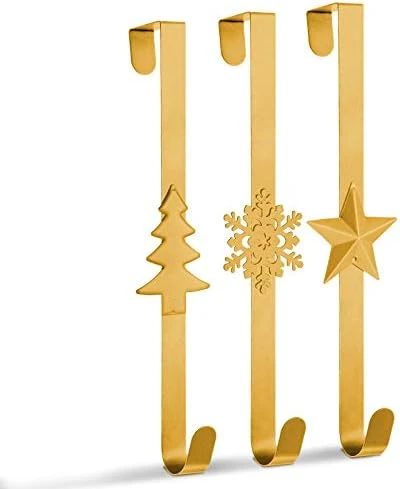Whaline 3Pccs Christmas Wreath Hanger Over The Door Metal Wreath Hook Star Christmas Tree Snowflake Hook For Xmas Party Decor Door Wall Home Office, Silver, 15in 5 Whaline 3Pccs Christmas Wreath Hanger Over The Door Metal Wreath Hook Star Christmas Tree Snowflake Hook For Xmas Party Decor Door Wall Home Office, Silver, 15in - Image 5
