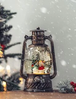Musical Christmas Snow Globe, Lovers Snowman Scene Decorations With Timer Swirling Singing Water Glittering Water Lantern, USB/Battery -Department 56 Shop 41bQ2whOu2L