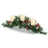 GOFLAME Christmas Table Centerpiece Decoration With 3 Candle Holders, Holiday Candelabrum With Pine Cones, Berry Clusters, Snowy Leaves, Christmas Tealight Candle Holder For Dining Table, Fireplace -Department 56 Shop 41bQ6rnlJoL